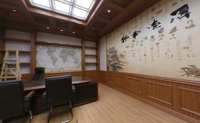   中式办公室3_集成墙板样板间_实拍图
