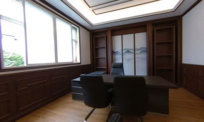   新中式办公室3_集成墙板样板间_实拍图